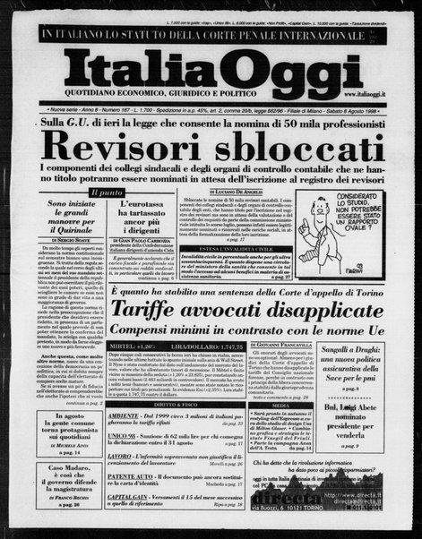 Italia oggi : quotidiano di economia finanza e politica